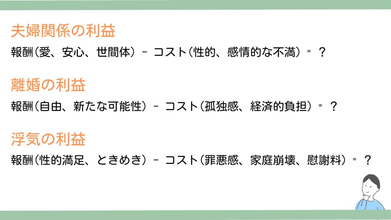 レスで浮気は仕方ないと考える人の思考